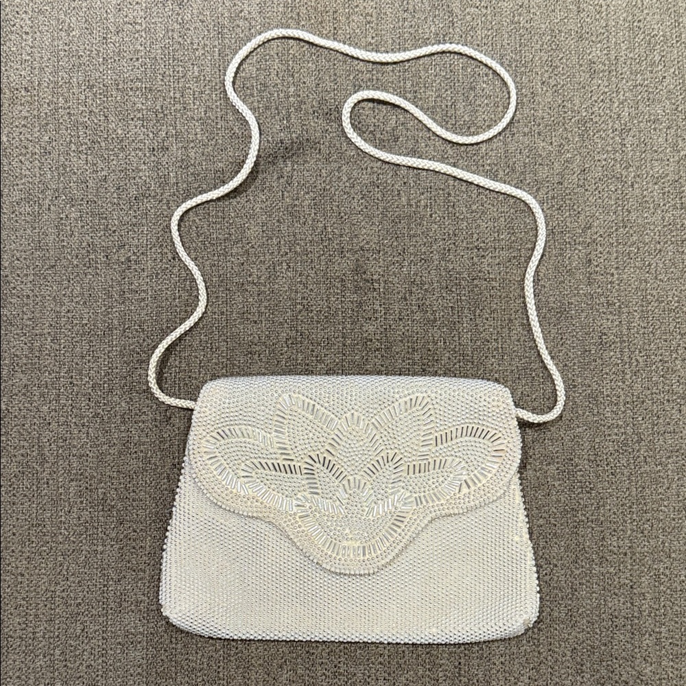 White Beaded Evening Bag